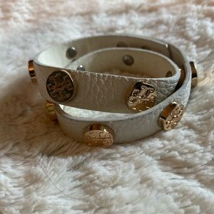 White Leather Tory Burch Bracelet